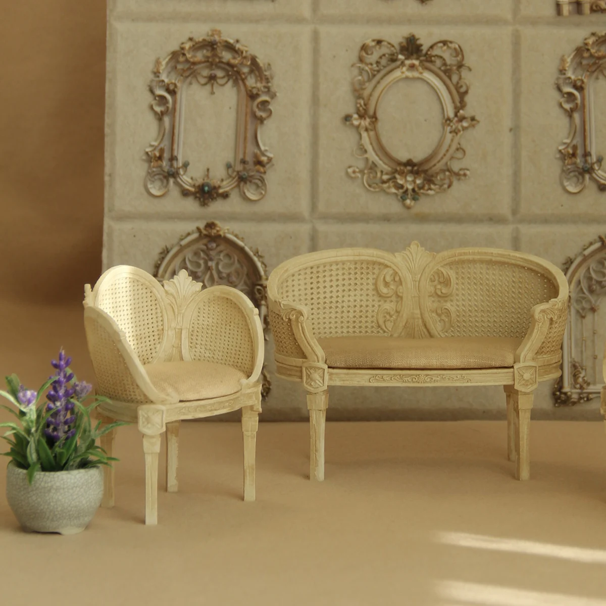 Miniature Retro Chairs for Dollhouse