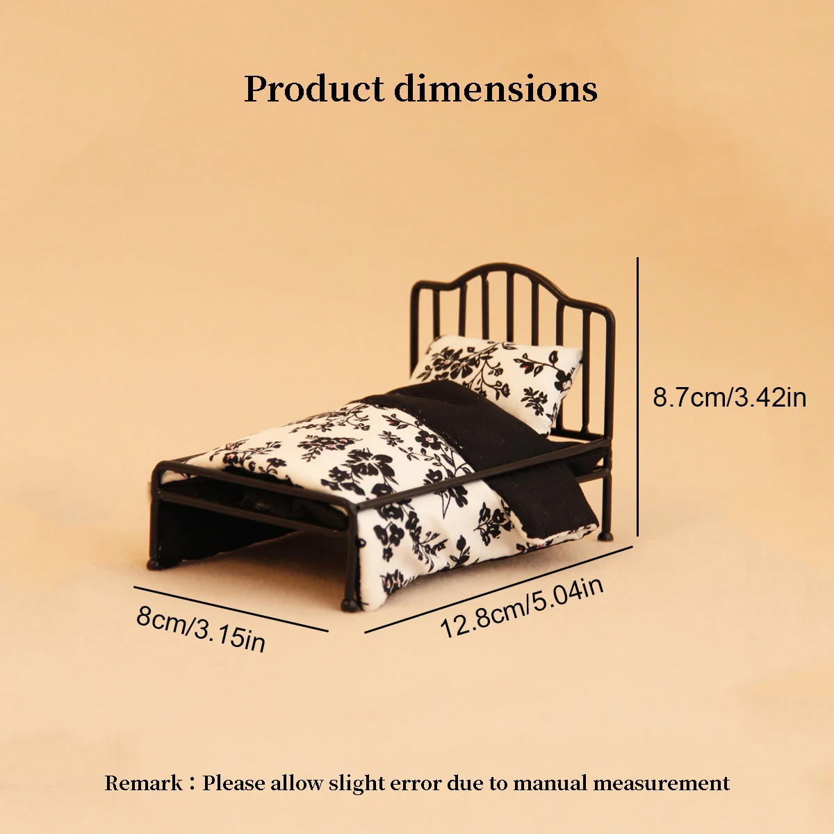 1 12 miniature bed for dollhouse 