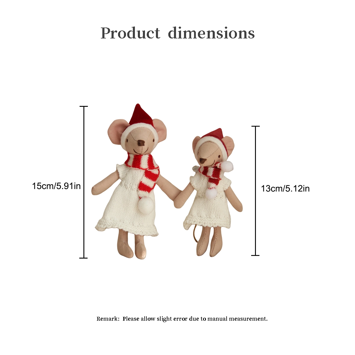 Handmade christmas toy mice 