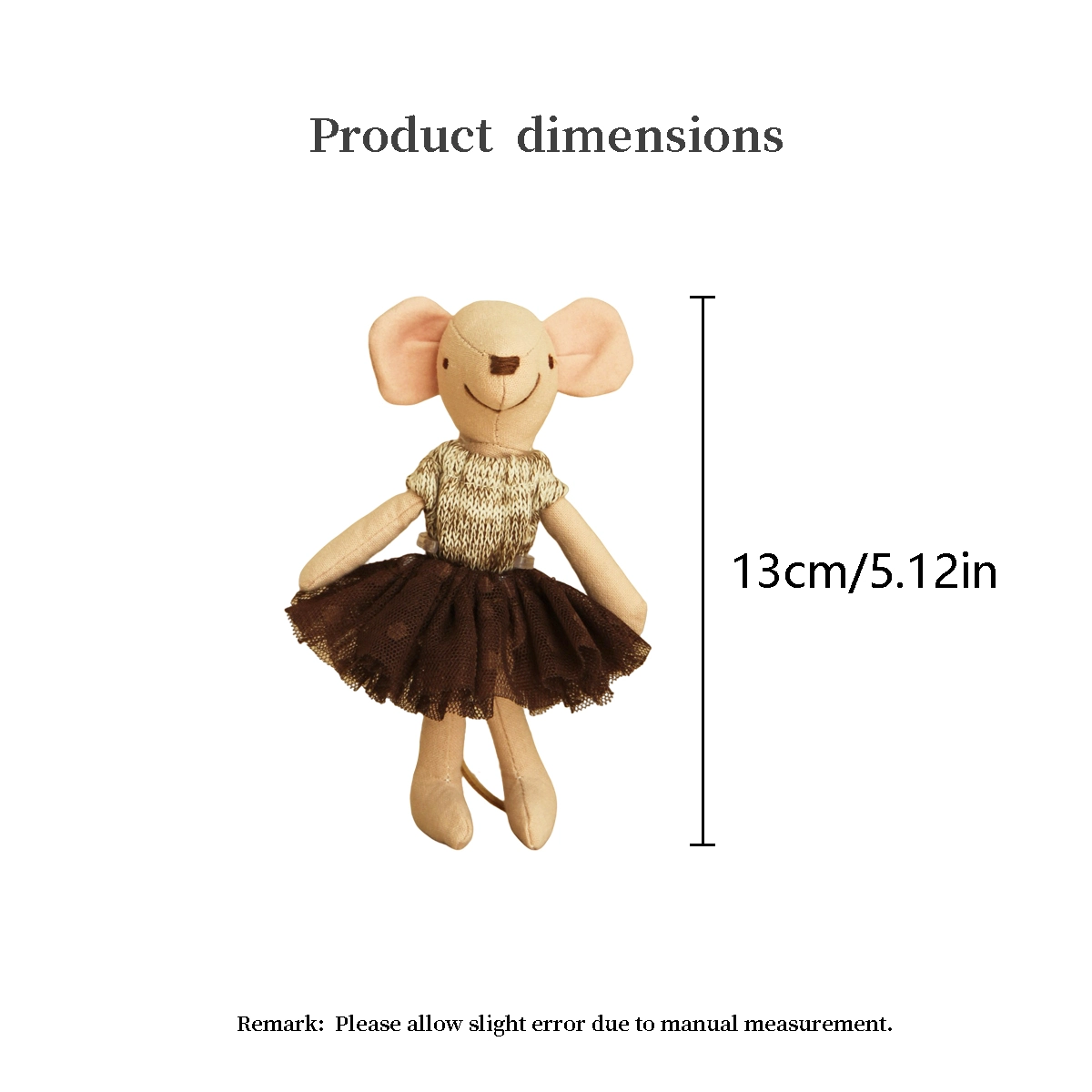 handmade rag dolls with lace dress mouse
