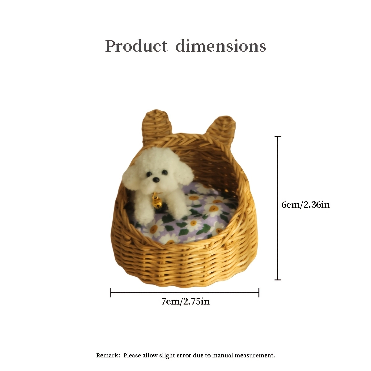 miniatue accessories rattan doghouse with wool stem puppy 