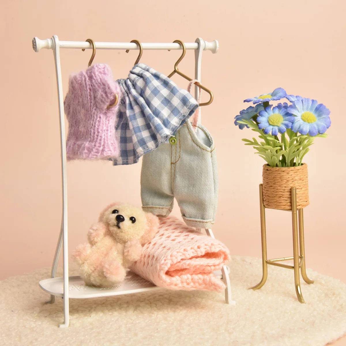 miniature accessories coat rack for dollhouse