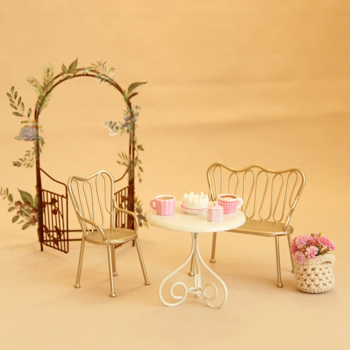miniature doll chairs and mini kitchen table