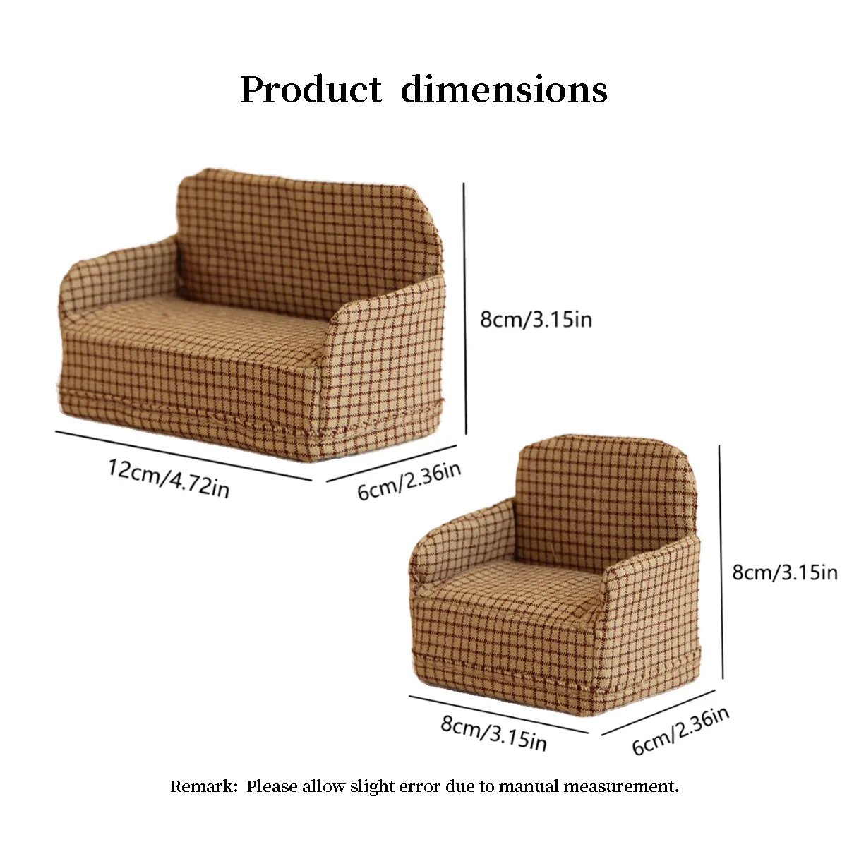 miniature folding sofa for dollhouse