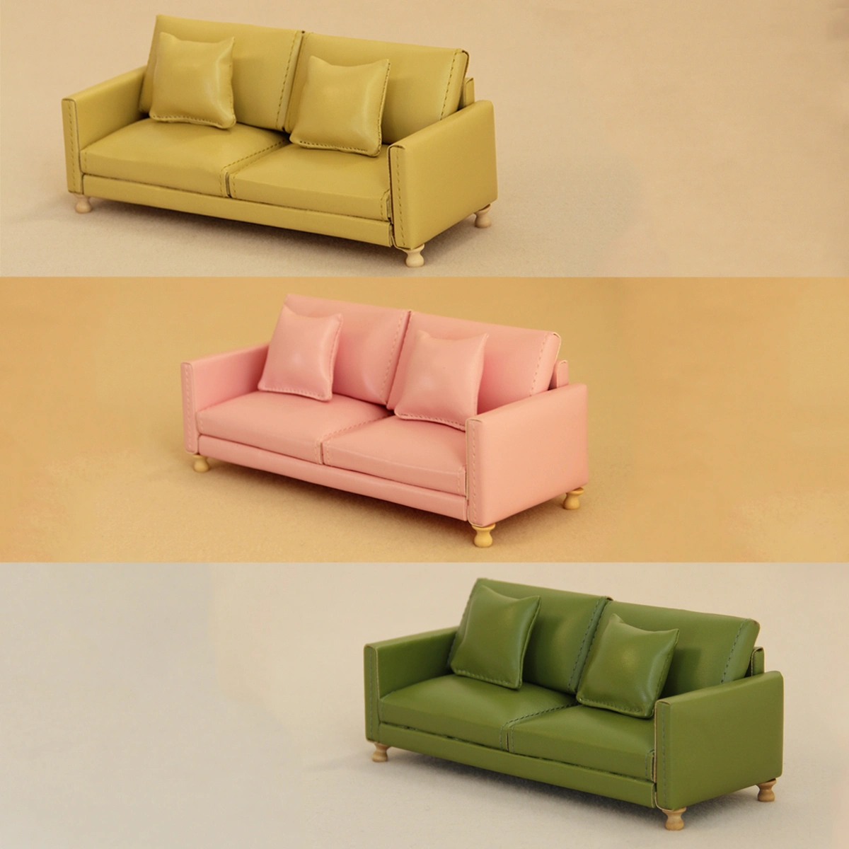 miniature furniture with artificial leather sofa