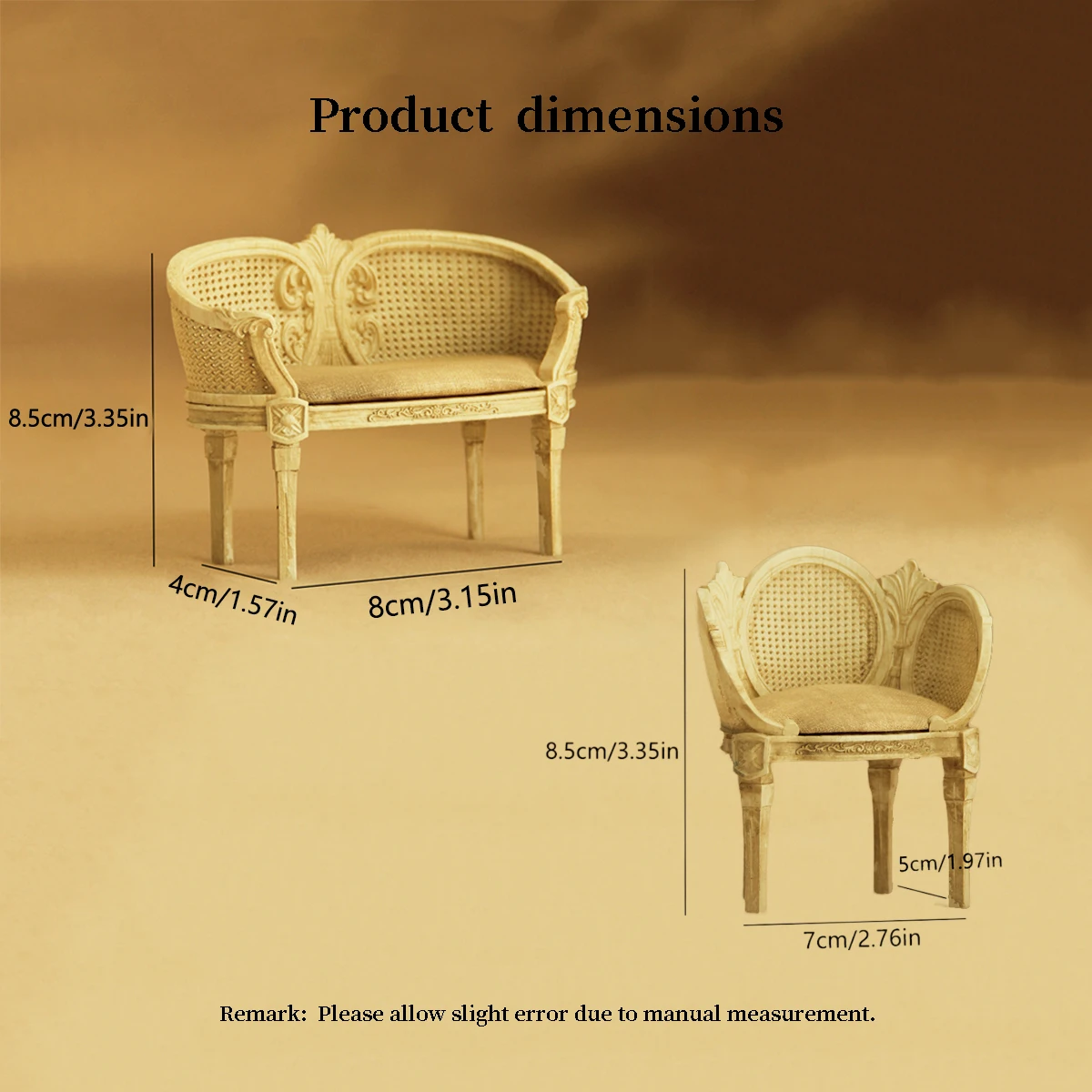 miniature retro chairs for dollhouse
