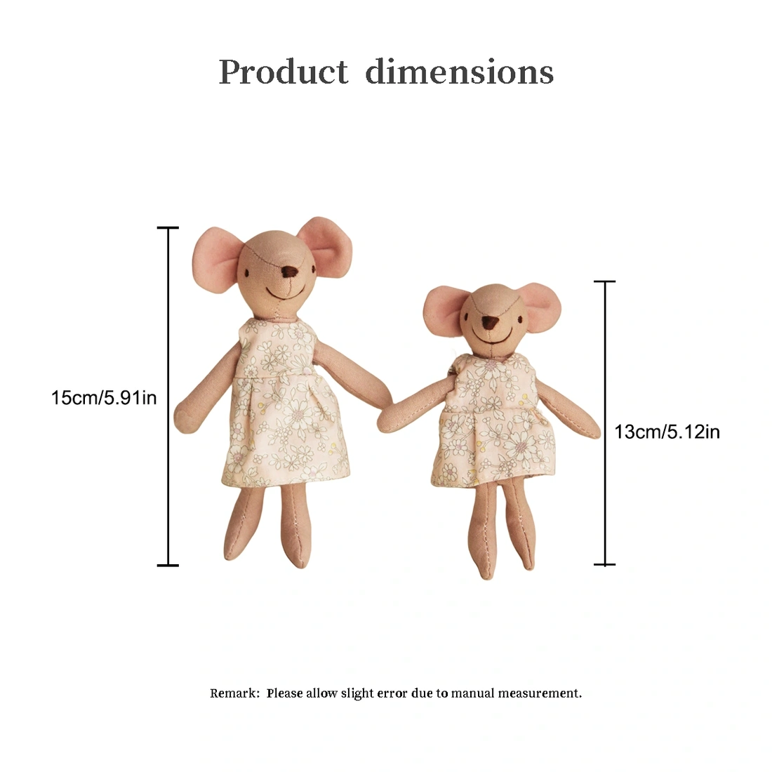 Doll Handmade Little Mouse Toy With Floral Dress