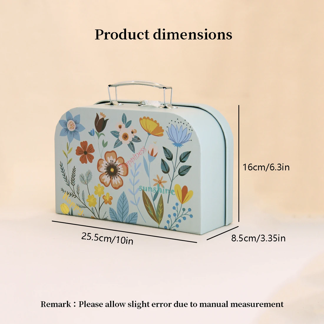 Dollhouse Suitcase With Blue Floral Bedroom