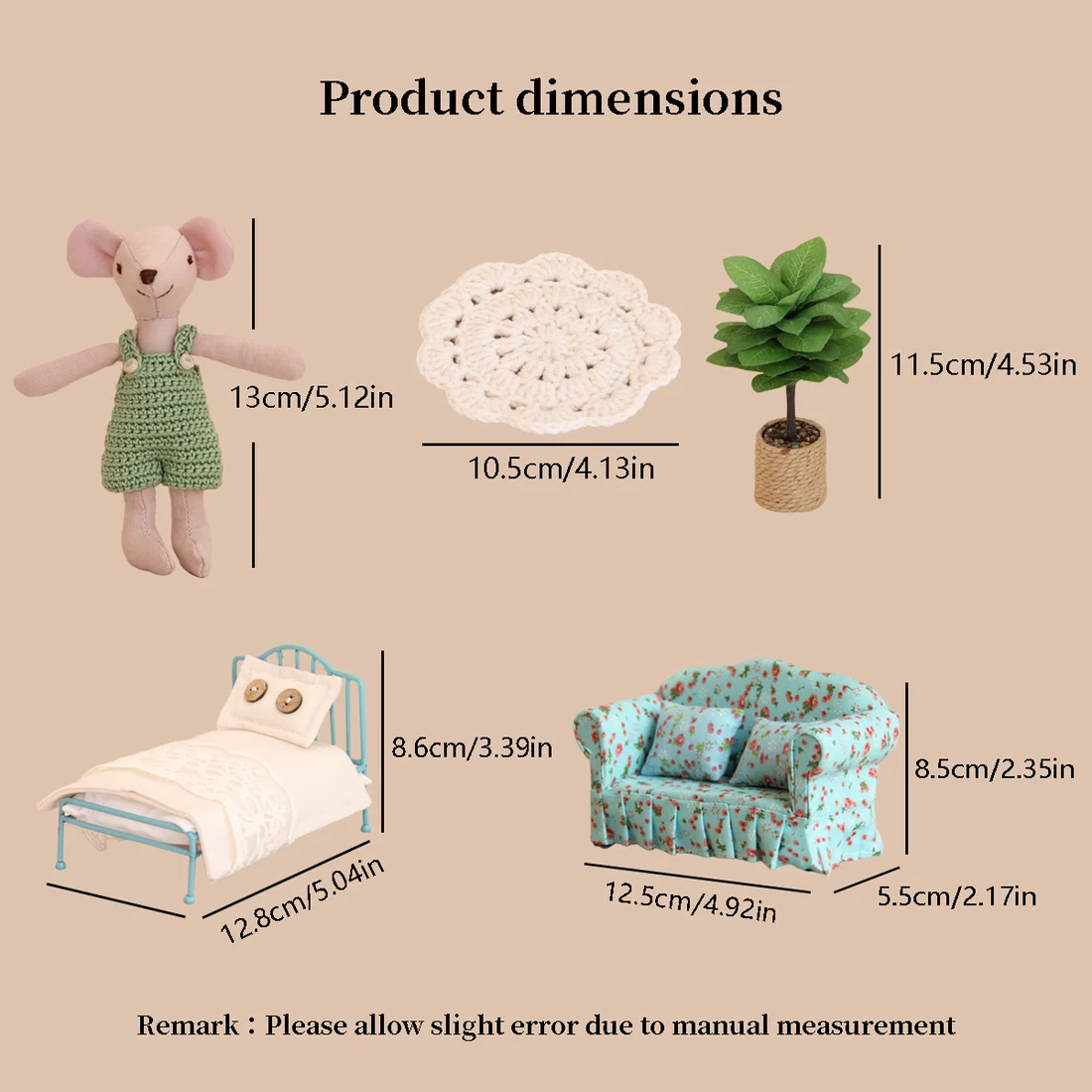 Dollhouse Suitcase With Blue Floral Bedroom