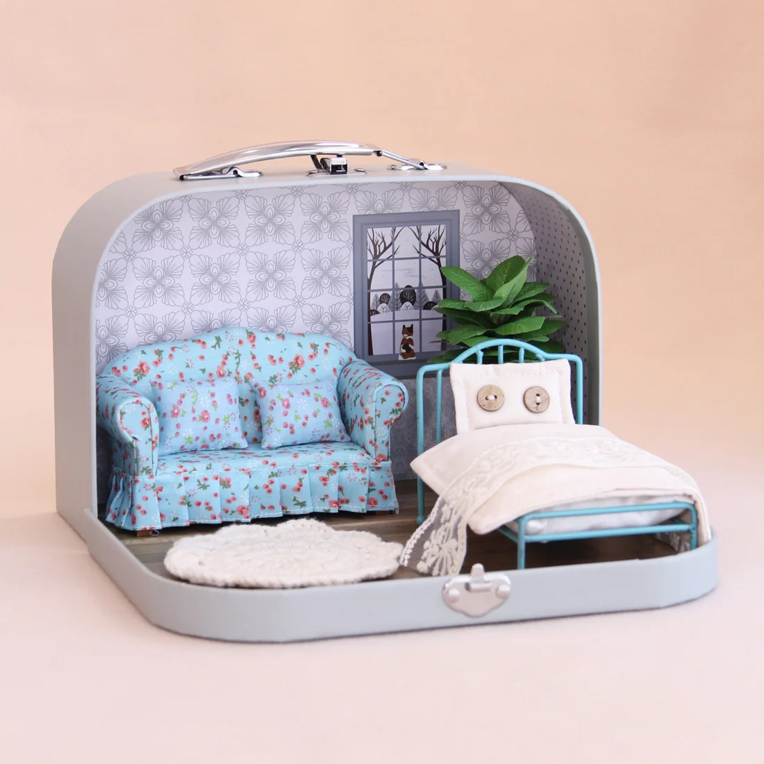 miniature suitcase dollhouse